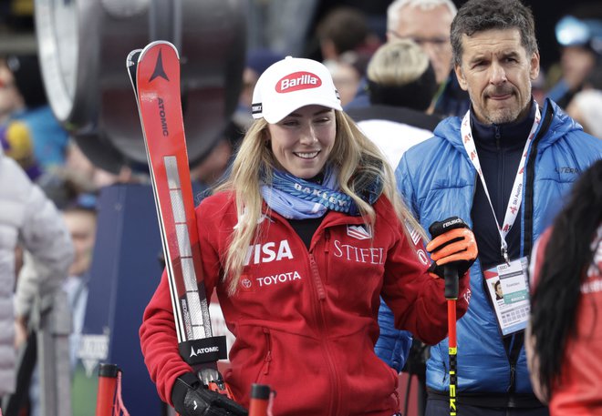 Mikaela Shiffrin vodi po prvi vožnji. FOTO: Leonhard Foeger/ Reuters