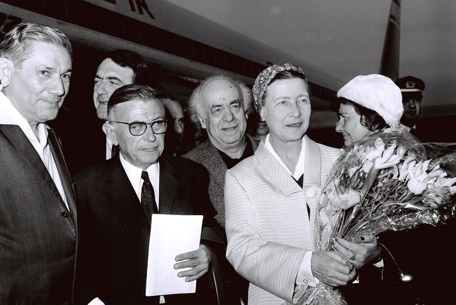 Jean Paul Sartre in Simone de Beauvoir marca 1967 na obisku v izraelu. FOTO: Wikipedija