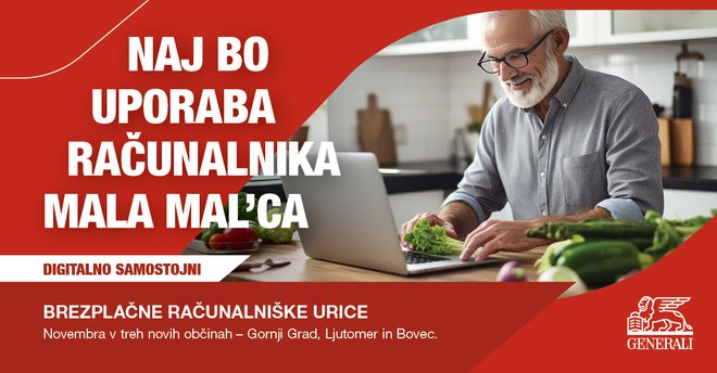 Generali v sodelovanju z družbo Isa Znanje v novembru nadaljujejo izvajanje trajnostnega projekta »Digitalno samostojni« in pripravljajo nova izobraževanja za starejše. FOTO: Generali