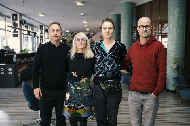 Ekipa CoFestivala: Mitja Bravhar, Jasmina Založnik, Dragana Alfirević, Rok Vevar. FOTO: Urška Boljkovac