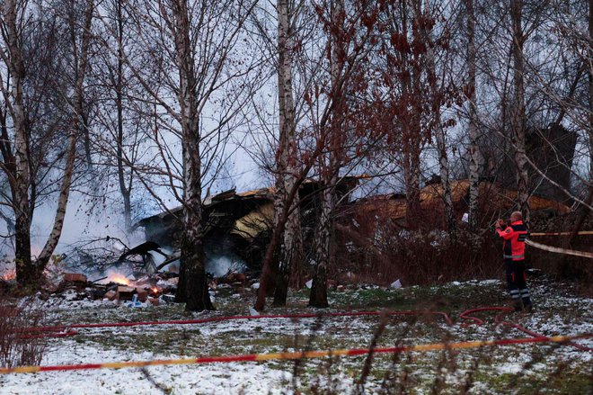 Po prvih podatkih so bili na letalu, ki je bilo na poti iz  Leipziga v litovsko prestolnico, štirje ljudje. FOTO: Petras Malukas/AFP