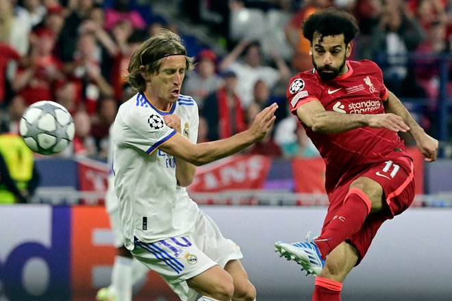 Mohamed Salah in Luka Modrić sta stara znanca. Foto Javier Soriano/AFP