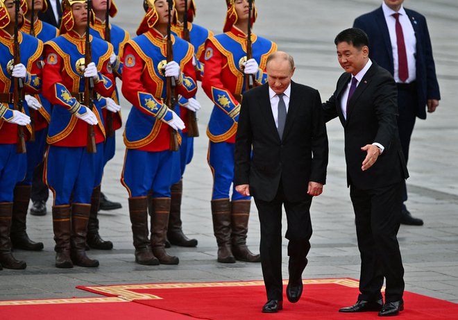 Putin je bil na obisku v Mongoliji 3. septembra letos. FOTO: Kristina Kormilitsyna/Reuters