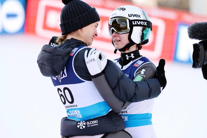 Nika Prevc se je najbolj izkazala na Norveškem, na sobotni tekmi je tudi slavila zmago. FOTO: Geir Olsen/AFP