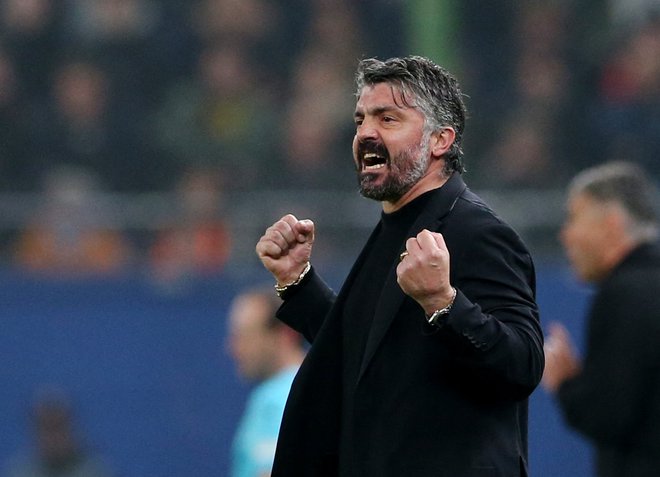 Gennaro Gattuso ni skrival veselja ob zmagi v največjem hrvaškem derbiju. FOTO: Cathrin Müller/Reuters