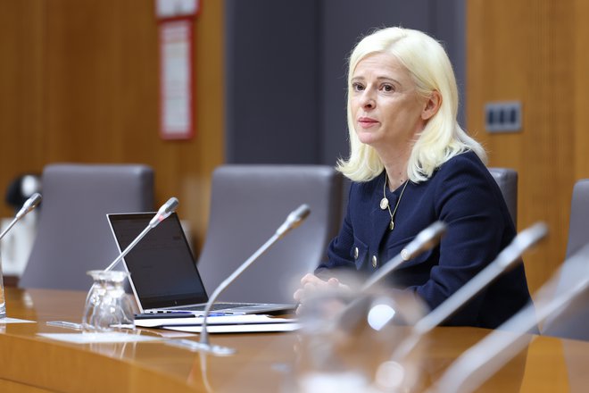 Kandidatka za ministrico za digitalno preobrazbo Ksenija Klampfer je uspešno prestala zaslišanje na matičnem odboru DZ za notranje zadeve, javno upravo in lokalno samoupravo. FOTO: Črt Piksi