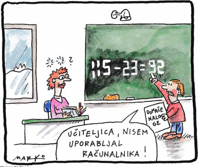 Matematika. KARIKATURA: Marko Kočevar