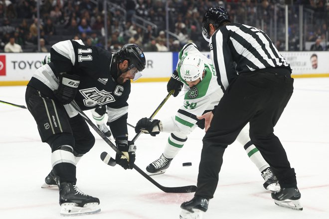 Anže Kopitar se je veselil nove zmage LA Kings. FOTO: Jessica Alcheh/USA Today Sports