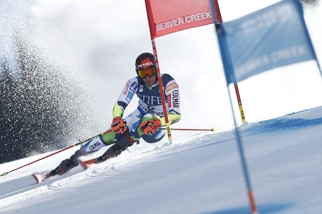 Žan Kranjec je odlično opravil s prvo progo v Beaver Creeku. FOTO: Gabriele Facciotti/AFP