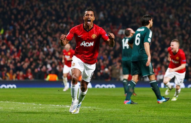 Nani je najbolj blestel v dresu Manchester Uniteda. FOTO: Jason Cairnduff/Action Images