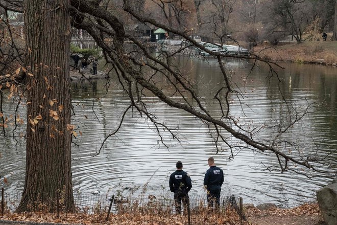 Preiskava storilčevih sledi v newyorškem Centralnem parku. FOTO: Stephanie Keith/Getty Images via AFP