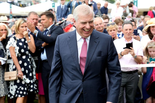 YORK RACECOURSE, NTH YORKSHIRE, UK 13 JULY 2019 HRH The Duke Of York KG assists in the burying of a Time Capsule to mark the Diamond Jubilee of the John Smiths Cup at York Racecourse Foto Shutterstock Shutterstock