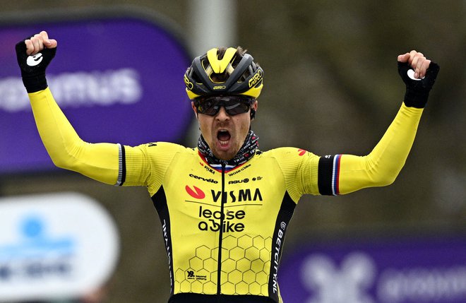 Jan Tratnik je februarja na dirki Omloop Het Nieuwsblad slavil največjo zmago v karieri. FOTO: Jasper Jacobs/AFP