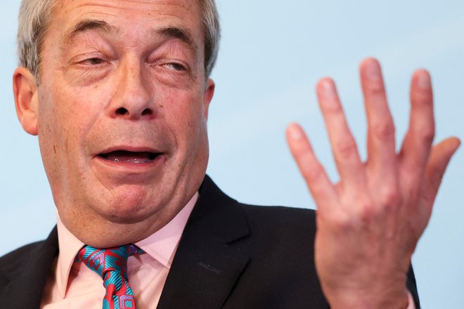 Farage je bil tudi velik podpornik Brexita. FOTO: Hollie Adams/Reuters