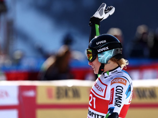 Ilka Štuhec v ciljni areni. FOTO: Gintare Karpaviciute/Reuters