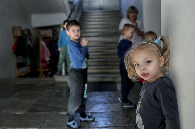 Ukrajinske sirote v Slavini pri Postojni FOTO: Blaž Samec