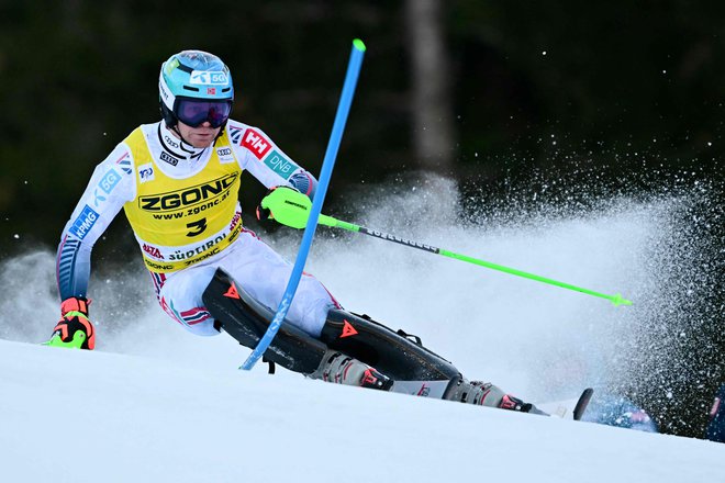 Norvežan Timon Haugan je zmagal v Alti Badii. FOTO: Marco Bertorello/AFP