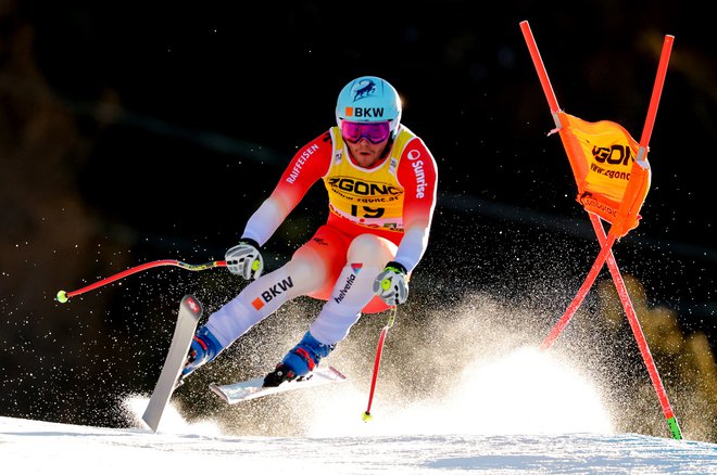 Alexis Monney je presenetljivi zmagovalec smuka. FOTO: Denis Balibouse/Reuters