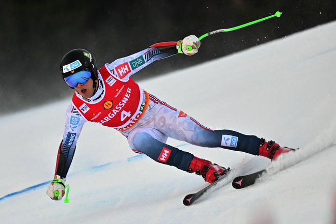 Fredrik Moeller je zmagovalec superveleslaloma v Bormiu. FOTO: Fabrice Coffrini/AFP