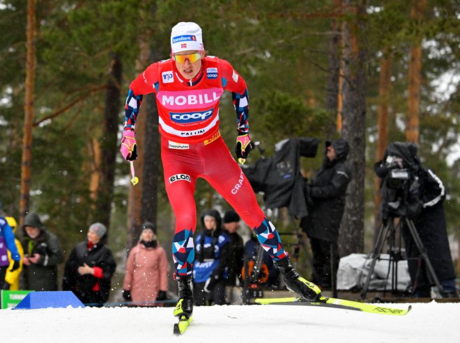 Johannes Hoesflot Klaebo je bil premočen za konkurenco. FOTO: Anders Wiklund/Reuters