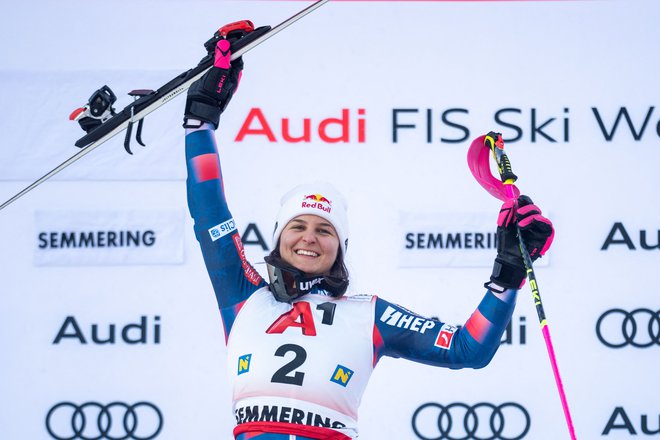 Zrinka Ljutić se je ob koncu tedna na Semmeringu razveselila svoje prve zmage v svetovnem pokalu. FOTO: Georg Hochmuth/AFP