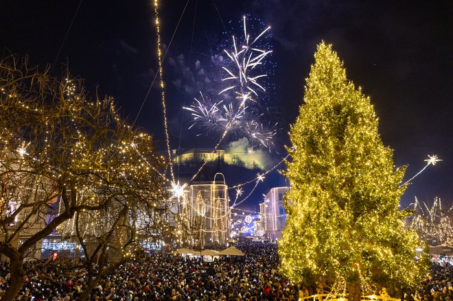 Ognjemetom so se v večini slovenskih občin odpovedali. Izjema je bila znova Ljubljana, kjer so pripravili petminutni ognjemet. FOTO: Voranc Vogel/Delo