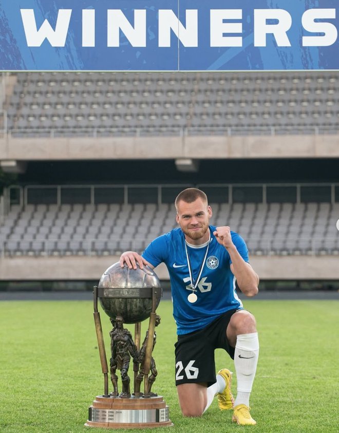 Robustni estonski nogometni reprezentant in najboljši strelec estonskega prvenstva Alex Tamm je Olimpijin prvi letošnji novinec. FOTO: X