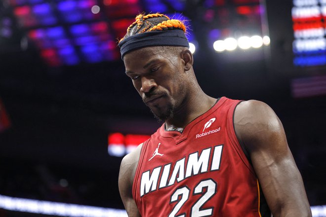 Košarkarski zvezdnik Jimmy Butler se je sprl z Miamijem, ker ne želi več igrati za floridsko moštvo. FOTO: Rick Osentoski/Usa Today Sports Via Reuters Con