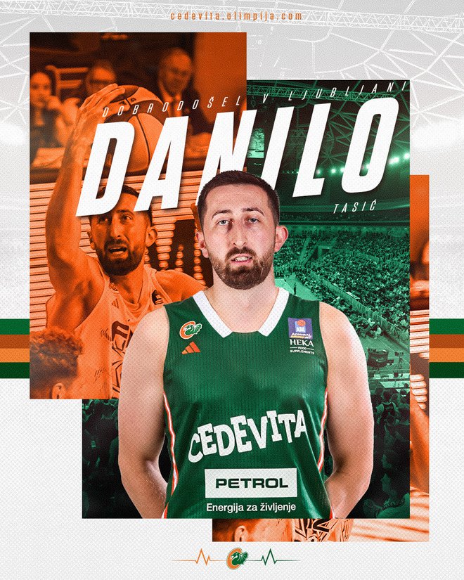 Novinec pri Cedevitio Olimpiji Danilo Tasić je košarkarsko kariero začel v Nišu, igrala pa je še za AEK, Stal, Voluntari, Pitesti, Levski Sofija, Studentski centar, Borac in FMP.  FOTO: Facebook