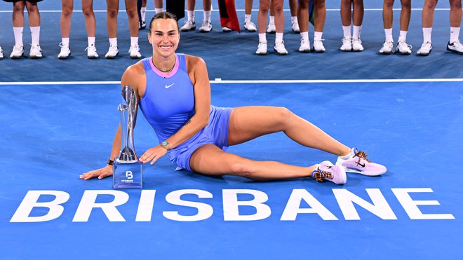 Arina Sabalenka bo tretji naslov na OP Avstralije lovila s popotnico turnirske zmage v Brisbaneu. FOTO: William West/AFP