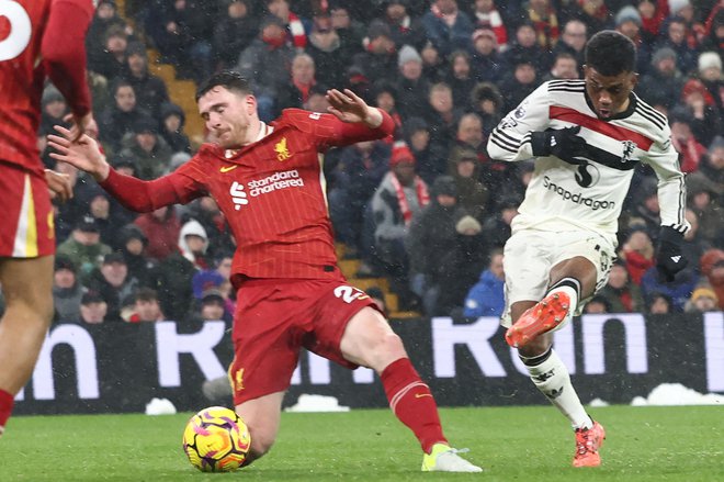 Amad Diallo je utišal Anfield. FOTO: Darren Staples/AFP