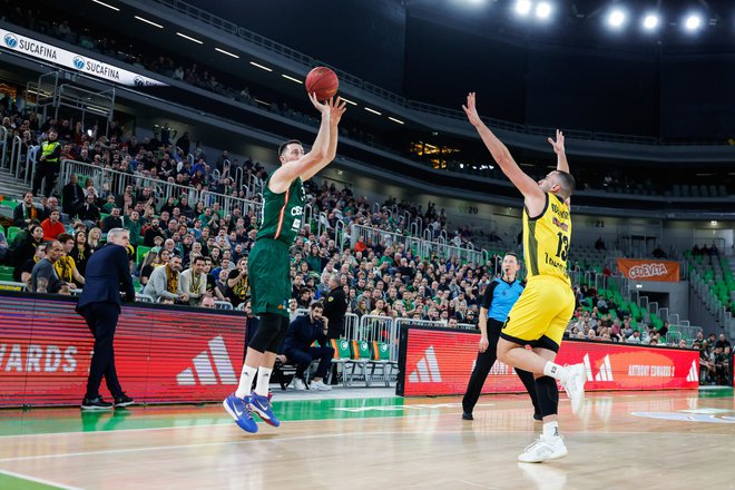 in action during BKT EuroCup 2024/2025 basketball match between Cedevita Olimpija and Aris Thessaloniki in SRC Stozice, Ljubljana, Slovenia on January 8, 2025 Foto Ales Fevzer Ales Fevzer