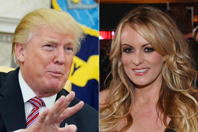 Na desni porno zvezda Stormy Daniels. Foto: Mandel Ngan/Afp