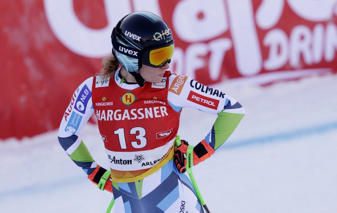 Ilka Štuhec v cilju ni bila povsem zadovoljna. FOTO: Leonhard Foeger/Reuters