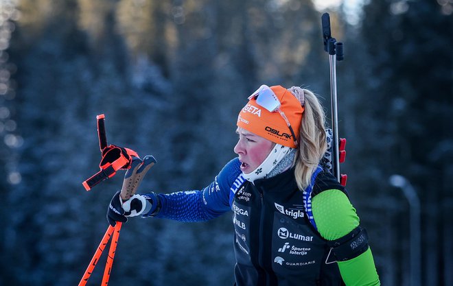 Anamarija Lampič med treningom na Pokljuki, 03. januar 2025 Foto Matej Druznik