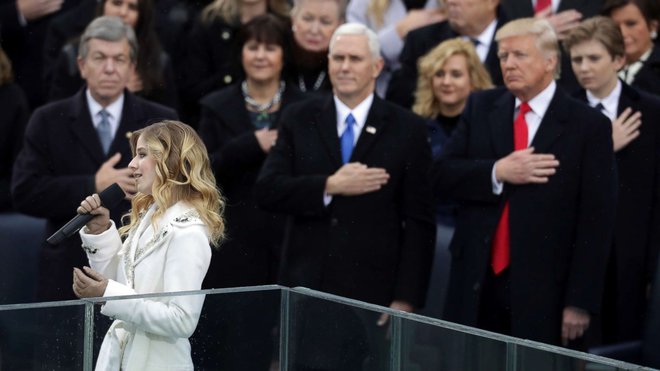 Jackie Evancho je bila kot drugouvrščena v resničnostni oddaji Amerika ima talent najbolj znana nastopajoča na Trumpovi prvi slovesni prisegi. FOTO:  Reuters