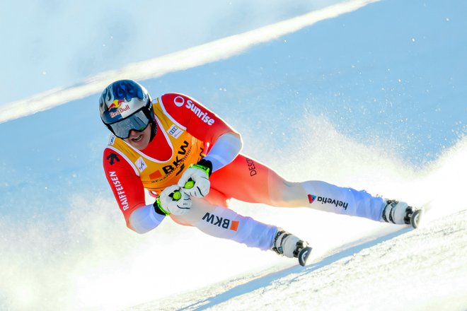 Franjo von Allmen je ugnal vse favorite. FOTO: Fabrice Coffrini/AFP