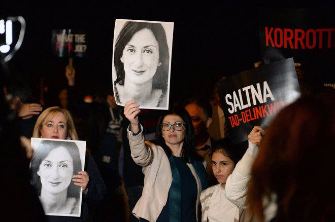 Umor novinarke je na Malti sprožil množične proteste. FOTO: Matthew Mirabelli/AFP