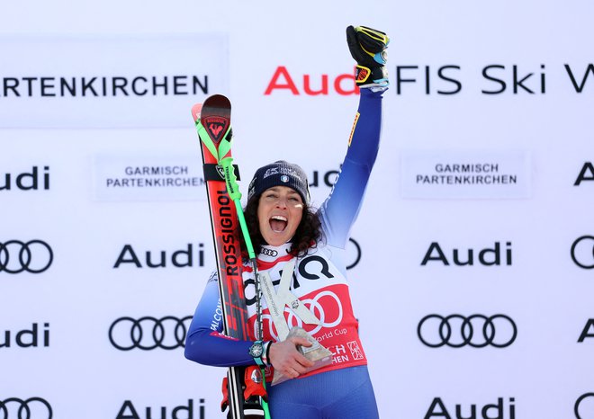 Federica Brignone je tudi na Bavarskem potrdila izjemno tekmovalno pripravljenost. FOTO: Gintare Karpaviciute/Reuters