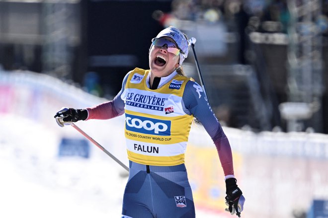 Jessie Diggins je slavila novo zmago. FOTO: Anders Wiklund/Reuters