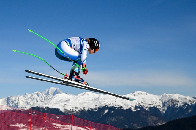 Ilka Štuhec je na prejšnjem SP, pred dvema letoma v Franciji, v smuku zasedla 6. mesto. FOTO: Lionel Bonaventure/AFP