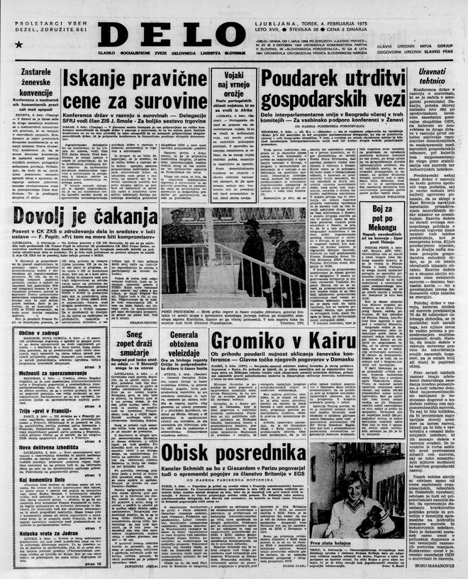 Članek v Delu 4. februarja 1975. FOTO: Delo