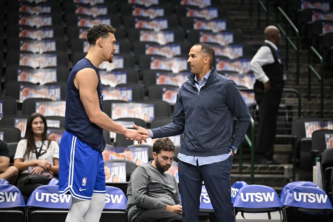 Nico Harrison vse bolj postaja glavni krivec za odhod Dončića iz Dallasa. FOTO: Jerome Miron/USA Today Sports via Reuters