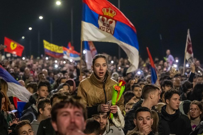 Pohod študentov proti Novemu Sadu. FOTO: Andrej Isakovic/AFP