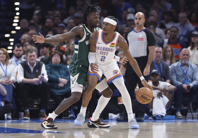 Prvi zvezdnik Oklahome Shai Gilgeous-Alexander je dosegel 50 točk. FOTO: Alonzo Adams/Usa Today Sports Via Reuters Con