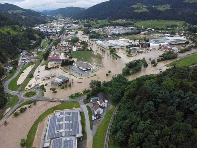 Slovenijo so zajele hude poplave leta 2023. FOTO: Občina Dravograd