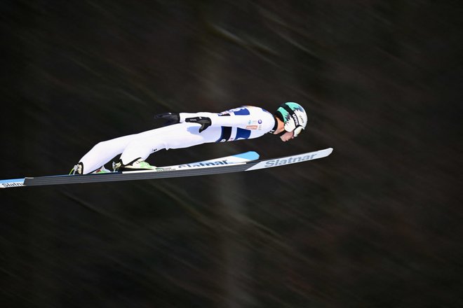 Anže Lanišek bil najboljši Slovenec na uvodni tekmi v Lake Placidu. FOTO: Ina Fassbender/AFP