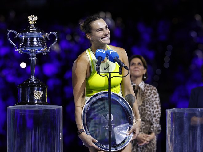 Arina Sabalenka je kljub porazu v Melbolurnu prepričljivo prva. FOTO: Kim Kyung-hoon/Reuters