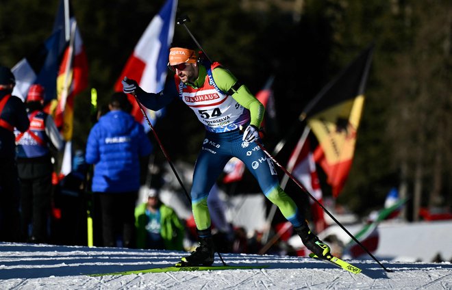 Januarja v Anterselvi je v sprintu zasedel šesto, v zasledovanju pa peto mesto. FOTO: Marco Bertorello/AFP