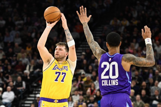 Luka Dončić je odigral drugo tekmo za Lakerse. FOTO: Alex Goodlett/AFP